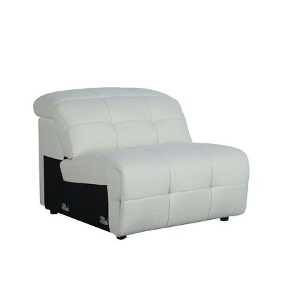 Darel 1-Seater Armless Fabric Sofa - White -  With 2-Year Warranty
